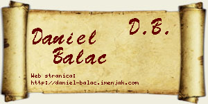 Daniel Balać vizit kartica